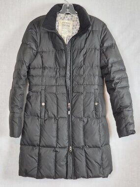 Eddie Bauer Goose Down Coat Women's S Long Puffer Jacket Black Winter Warm Snow